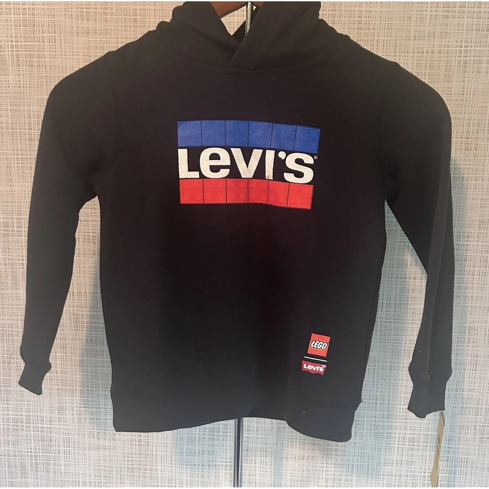 Levi Lego NWT Black Hoodie Sweatshirt Pullover Kid Unisex Sz 5 New $52 BxUV&W&KK
